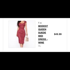 NWT | Fashion Nova | Modest Queen Midi dress